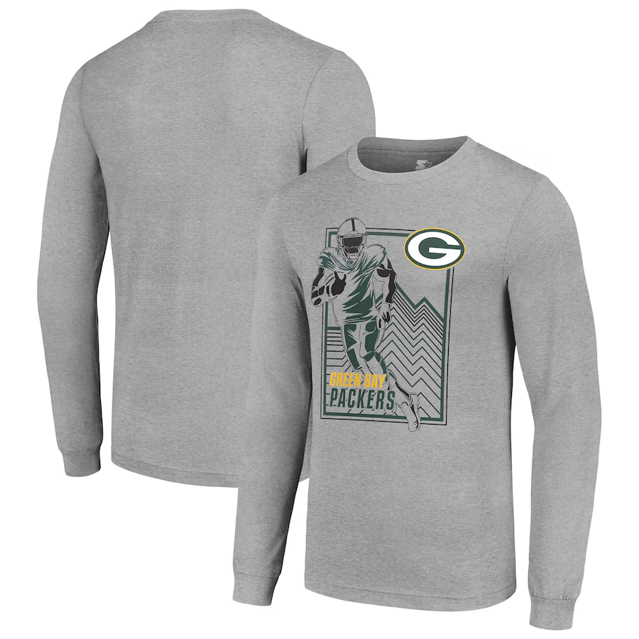 Men Green Bay Packers grey 2024 NFL Long sleeve T Shirts->nfl t-shirts->Sports Accessory